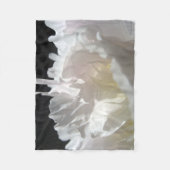 White Peony Petals Silhouette Fleece Deken (Voorkant)