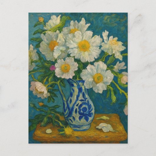 White Peony Postcard Briefkaart (Voorkant)
