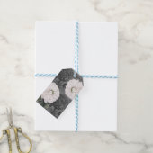 White Peony Romantic Gray Cadeaulabel (Met Touw)