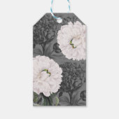 White Peony Romantic Gray Cadeaulabel (Voorkant)