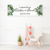 White Peony & Roos Floral Wedding Spandoek (Insitu)