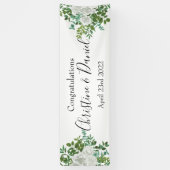 White Peony & Roos Floral Wedding Spandoek (Verticaal)