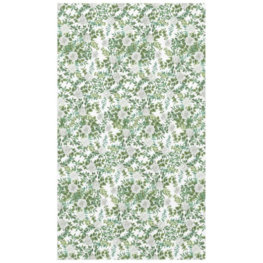 White Peony Roos Floral Wedding Tafelkleed (Voorkant)