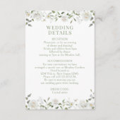 White Peony Rose Eucalyptus Wedding Details Cards Informatiekaartje (Voorkant)