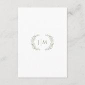 White Peony Rose Eucalyptus Wedding Details Cards Informatiekaartje (Achterkant)