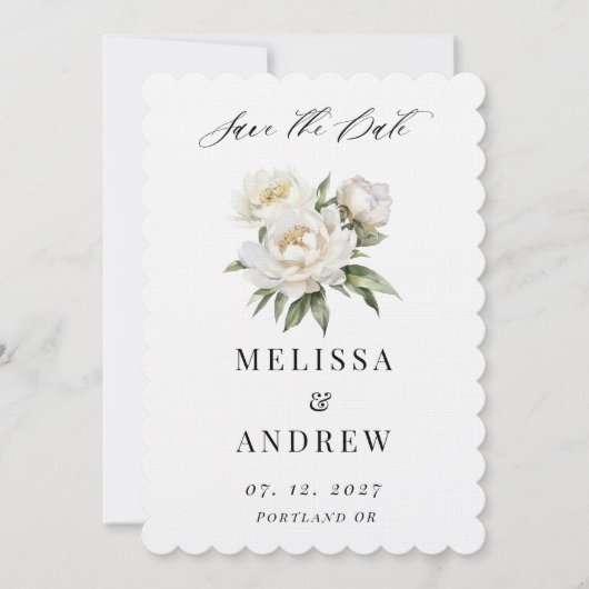 White Peony Save the Date (Voorkant)