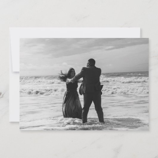 White Peony Save the Date Kaart (Achterkant)