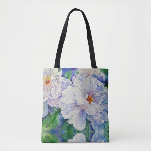 White Peony Tote Bag (Voorkant)