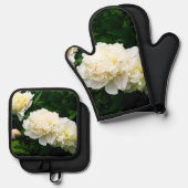 White Peony Trio Ovenwant & Pannenlap Set (Voorkant / Achterkant)