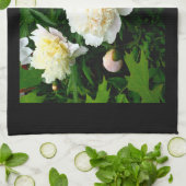 White Peony Trio Theedoek (Gevouwen)
