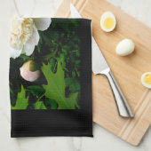 White Peony Trio Theedoek (Quarter Fold)