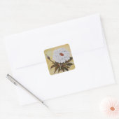 White Peony Vierkante Sticker (Envelop)
