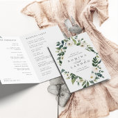 White Peony | Waterverf Floral Lijst Wedding Programma