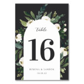 White Peony | Waterverf Floral Wedding Kaart (Achterkant)