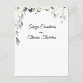 White Peony Wedding Details Enclosure Kaart (Achterkant)