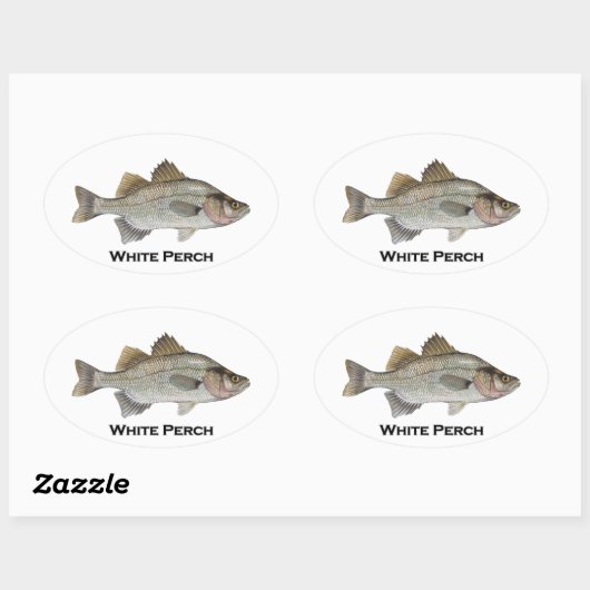White Perch Ovale Sticker (Vel)