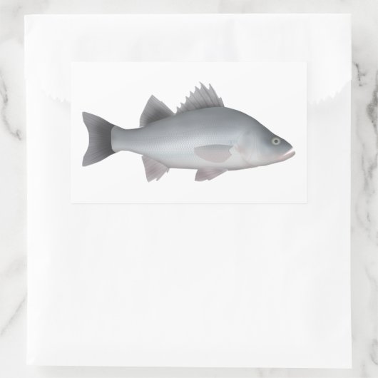 White Perch Rechthoekige Sticker (Tas)