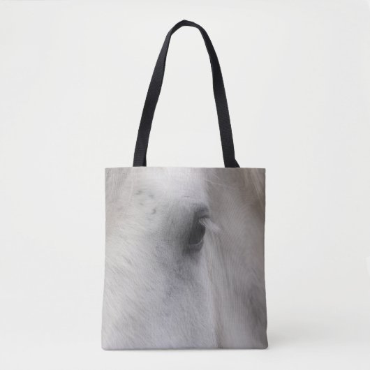 White Percheron Draft Horse Eye Tote Bag (Voorkant)