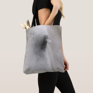 White Percheron Draft Horse Eye Tote Bag