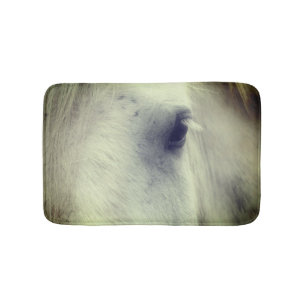 White Percheron Horse Eye Badmat