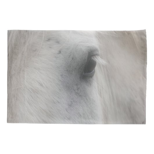 White Percheron Horse Eye Kussensloop (Achterkant)