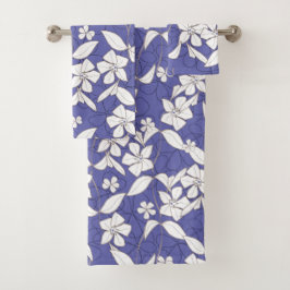 White Periwinkle Flowers Bad Handdoek