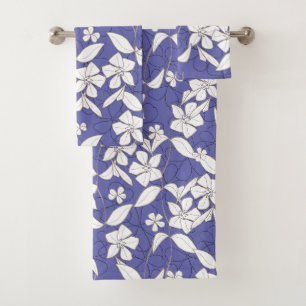 White Periwinkle Flowers Bad Handdoek