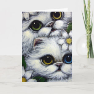 WHITE PERSIAN CATS ODD EYE CUSTOMIZE Card Kaart