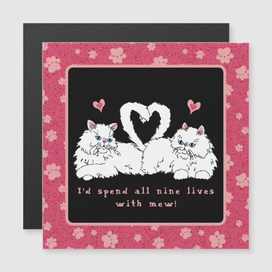 White Persian Cats with Hearts (Voorkant / Achterkant)