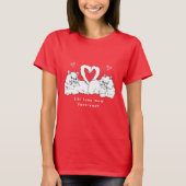 White Persian Cats with Hearts T-shirt (Voorkant)