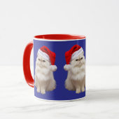 White Persian Christmas Mug Mok (Voorkant links)