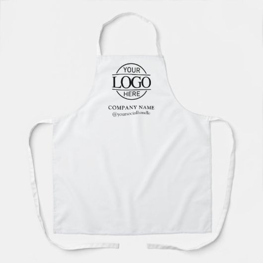 White Personalized Apron with Logo Custom Uniform Schort (Voorkant)