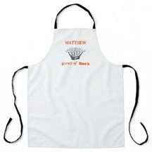 White Personalized King Bark Funny Apron