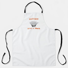 White Personalized King Bark Funny Apron Schort