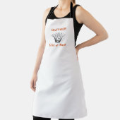 White Personalized King Bark Funny Apron Schort (Insitu)