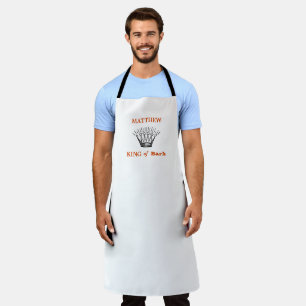 White Personalized King Bark Funny Apron Schort