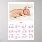 White Personalized Poster Yarly Calendar 2016 (Voorkant)