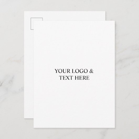 White Personalized – Your Logo & Text Here Aankondigingskaart (Voorkant / Achterkant)