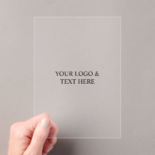 White Personalized – Your Logo & Text Here Acryl Uitnodigingen (Insitu (Draagbaar))