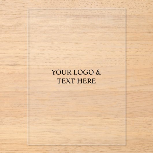 White Personalized – Your Logo & Text Here Acryl Uitnodigingen (Voorkant)