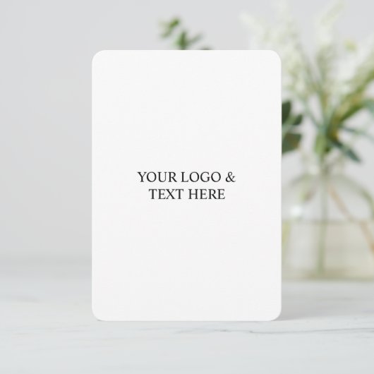 White Personalized – Your Logo & Text Here Bedankkaart (Staand voorkant)