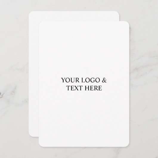 White Personalized – Your Logo & Text Here Bedankkaart (Voorkant / Achterkant)