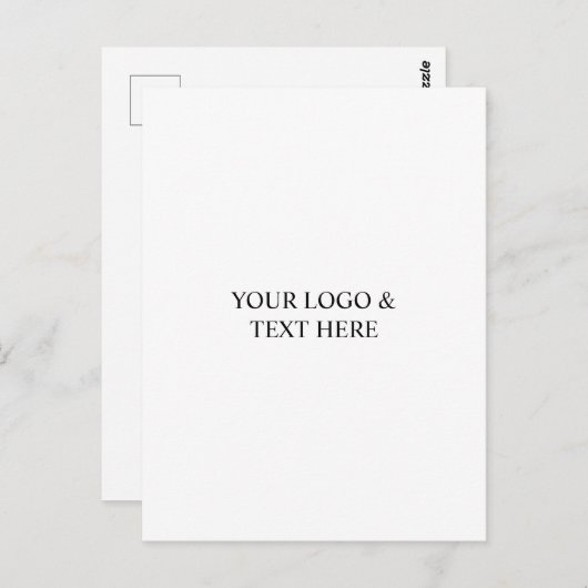 White Personalized – Your Logo & Text Here Briefkaart (Voorkant / Achterkant)