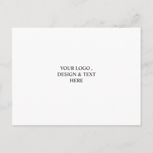 White Personalized – Your Logo & Text Here Briefkaart (Voorkant)