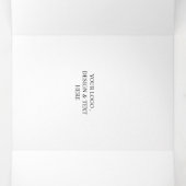 White Personalized – Your Logo & Text Here Drieluik Kaart (Binnenkant midden)