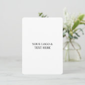 White Personalized – Your Logo & Text Here Feestdagenkaart (Staand voorkant)