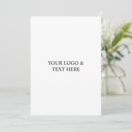 White Personalized – Your Logo & Text Here Feestdagenkaart (Staand voorkant)