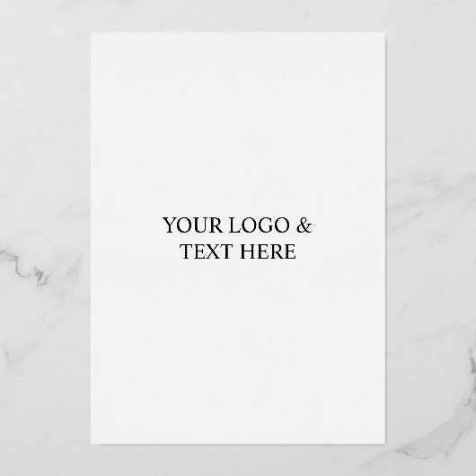 White Personalized – Your Logo & Text Here Folie Feestdagenkaart (Voorkant)