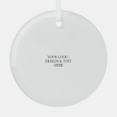 White Personalized – Your Logo & Text Here Glas Ornament (Voorkant)