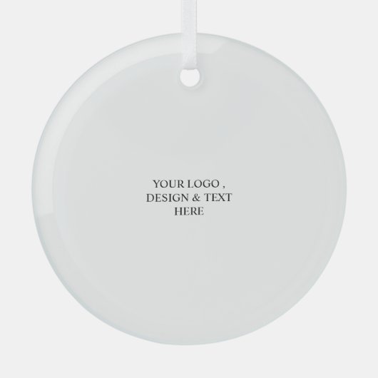 White Personalized – Your Logo & Text Here Glas Ornament (Voorkant)